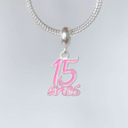 Berloque 15 Anos Rosa Prata 925