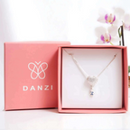 Kit Presente Prata 925 Colar Coração Cravejado com Menino Zircônias Azul