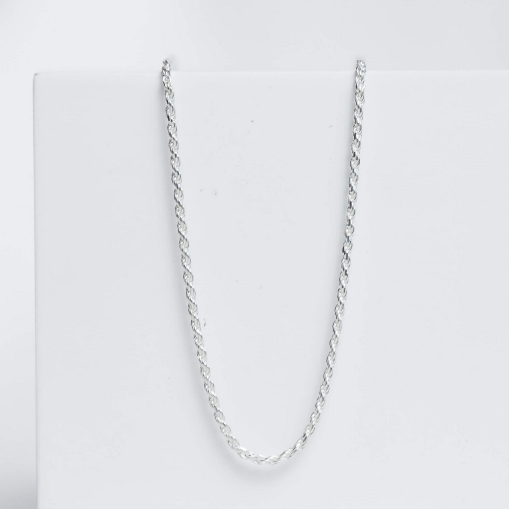 Corrente Cordão Baiano Fino 45cm Prata 925