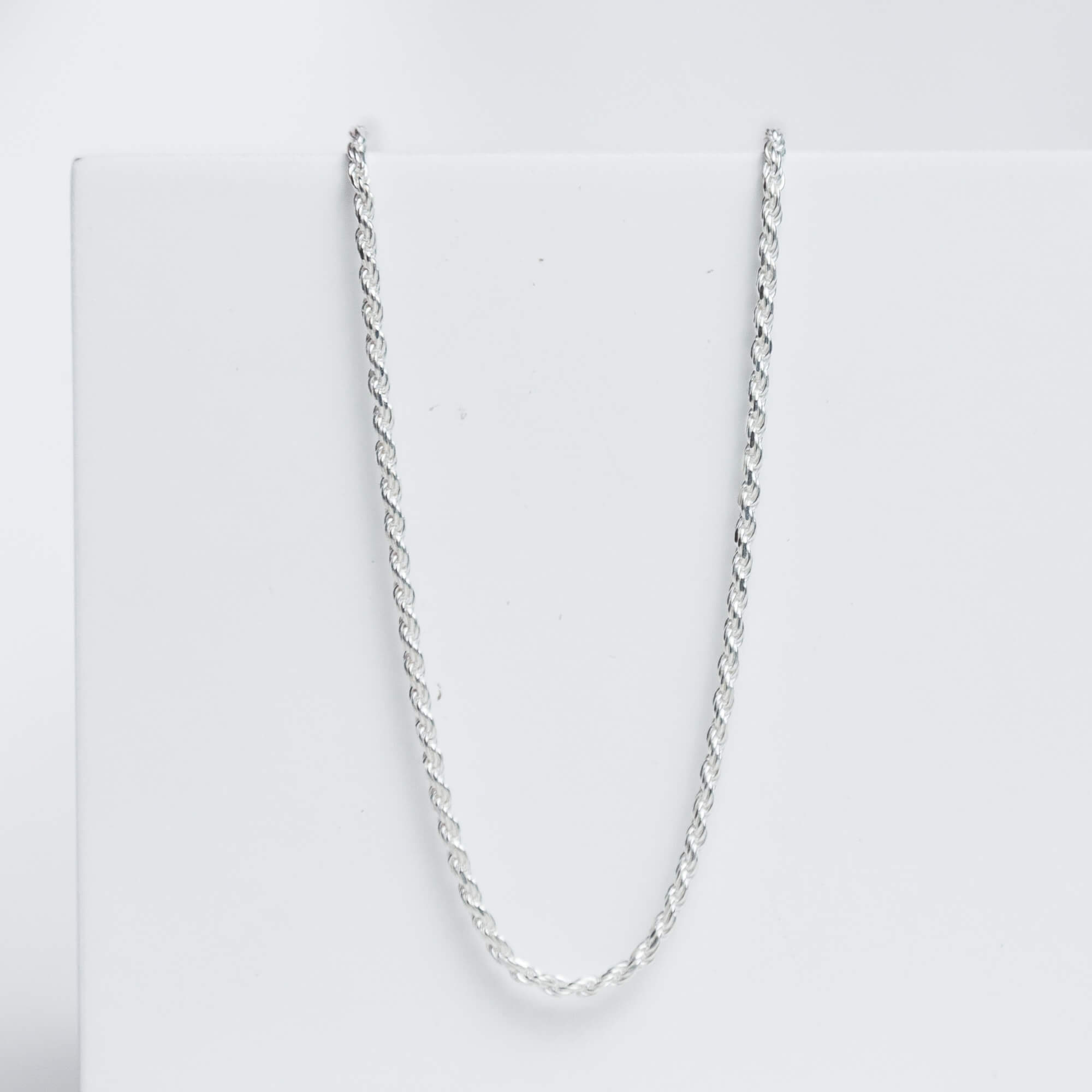 Corrente Cordão Baiano Fino 45cm Prata 925