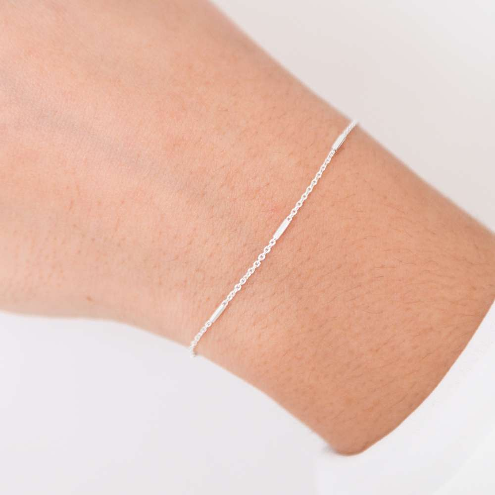 Pulseira Cartier Alternada 18cm Prata 925