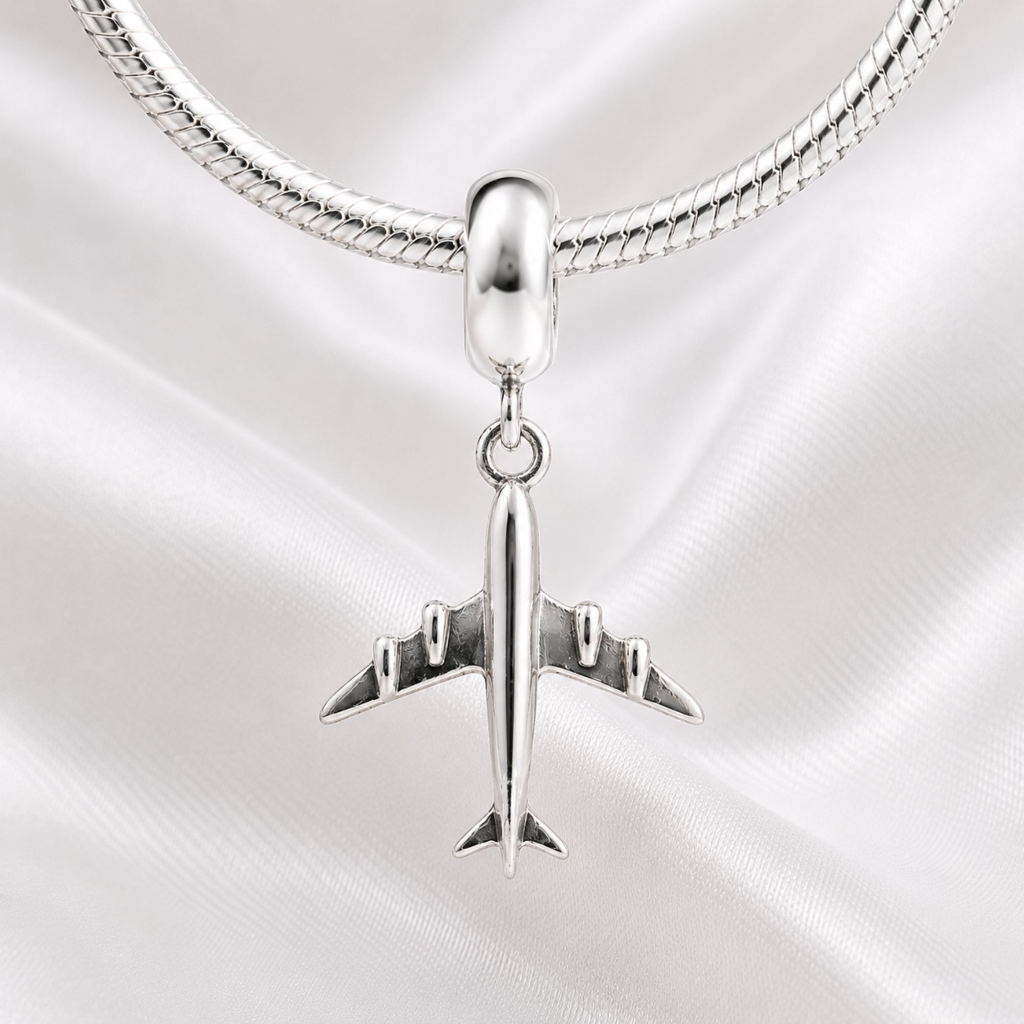 Berloque Avião Pingente Prata 925