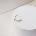 Piercing Daith Coração Cravejado Prata 925