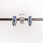 Leve 3 pague 2 - Kit de Berloques em Prata 925 com 2 unidades Separador Zircônia Azul Celeste e Ganhe Mini Separador