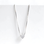 Colar Mini Coração Cravejado Cristal 6mm 40 cm Prata 925