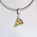 Berloque Pizza Colorida Prata 925