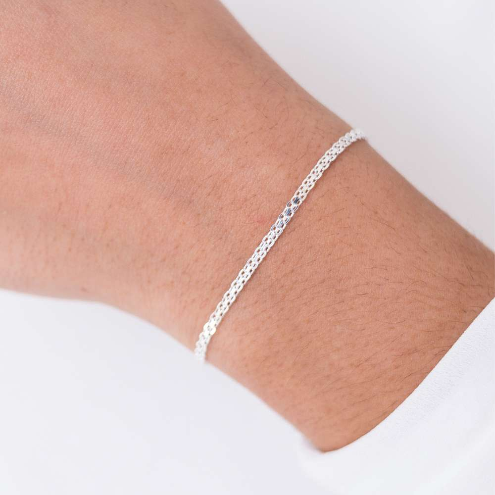 Pulseira Bismarck 18cm Prata 925