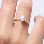 Anel Solitário com Zircônia Cristal Prata 925