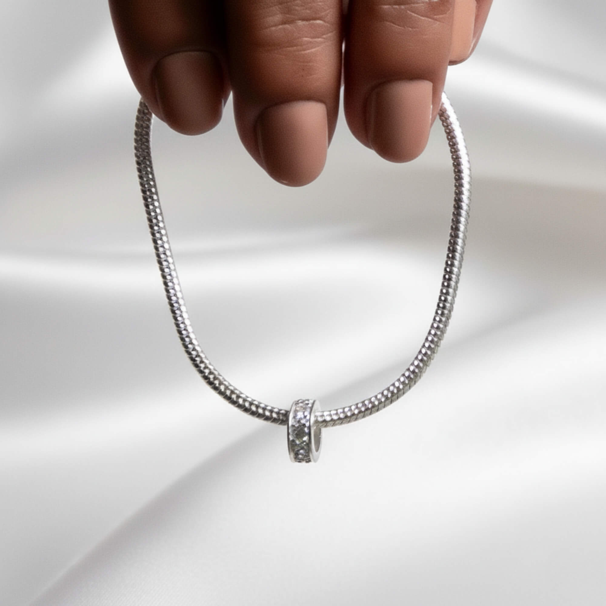 Berloque Mini Separador Zirconia Cristal Prata 925