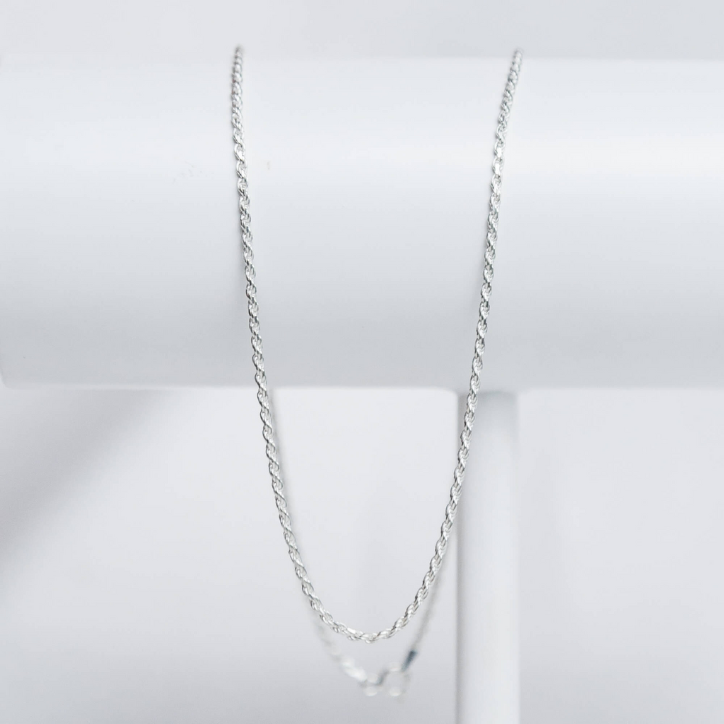 Corrente Cordão Baiano Fino 45cm Prata 925