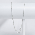 Corrente Cordão Baiano Fino 45cm Prata 925