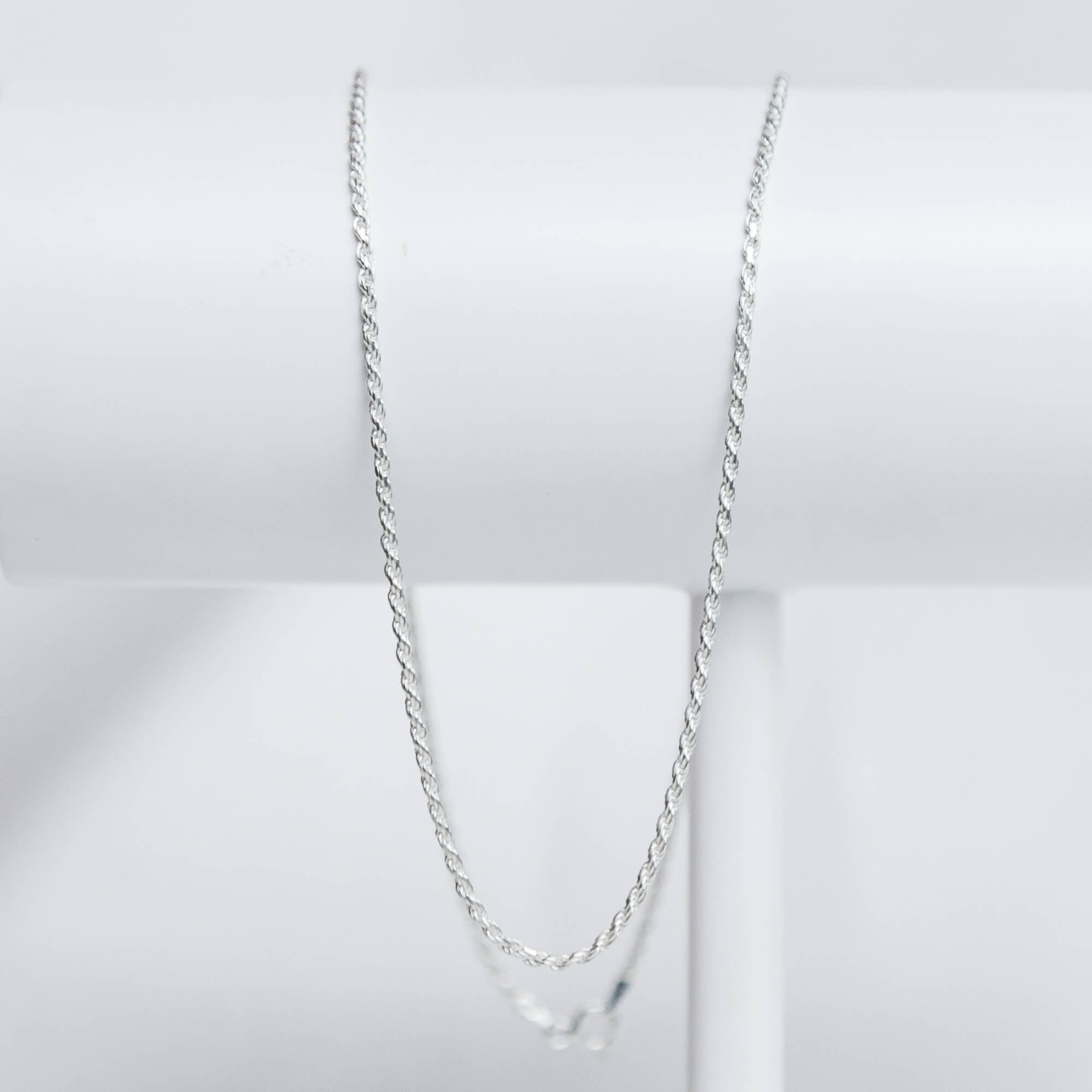 Corrente Cordão Baiano Fino 45cm Prata 925