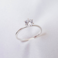 Anel Solitário com Zircônia Cristal Prata 925