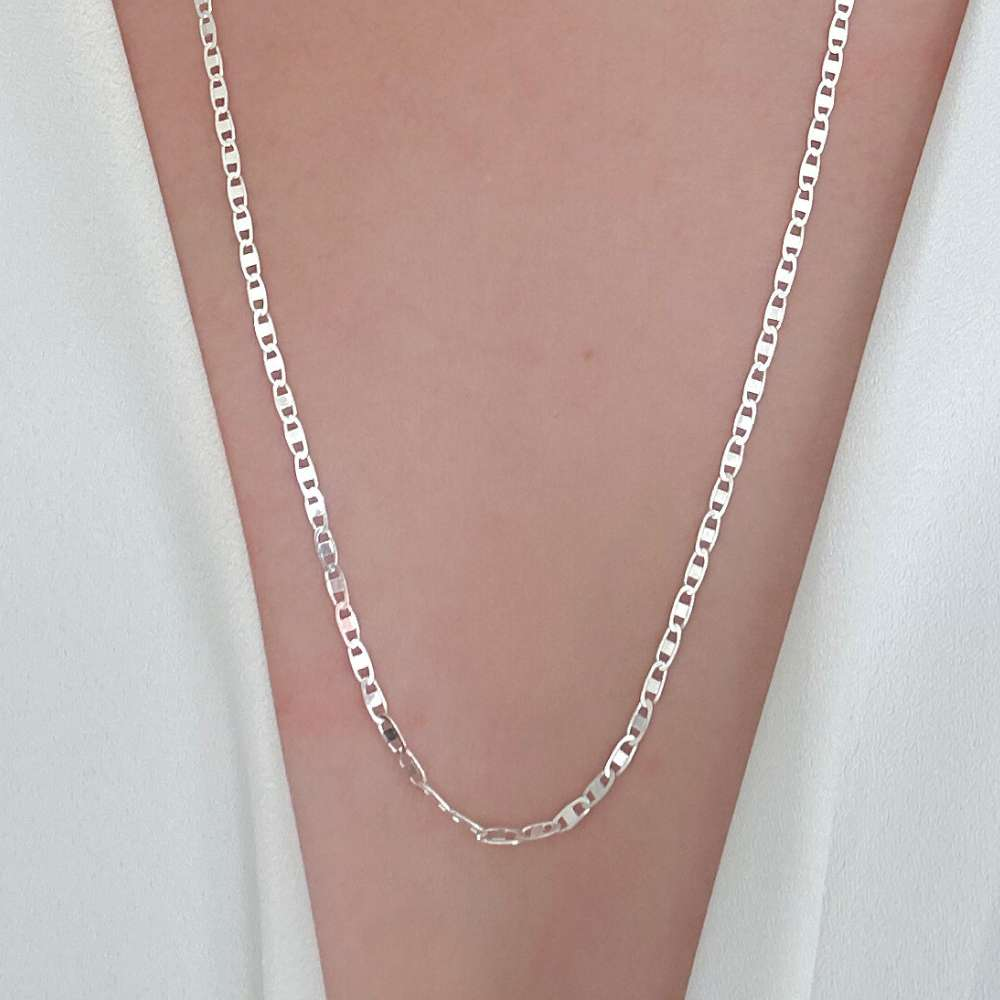 Corrente Piastrine 60cm Prata 925