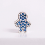 Berloque Separador Menino com Zircônia Azul Prata 925