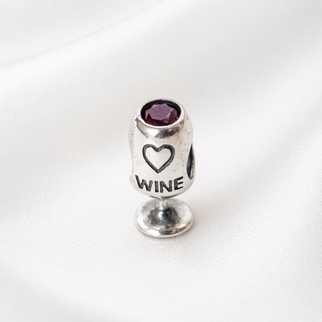 Berloque Taça de Vinho com Zircônia Prata 925