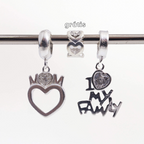 Leve 3 pague 2 - Kit de Berloques em Prata 925 com Família I Love My Family, Mãe Mom e Ganhe Mini Separador Corações