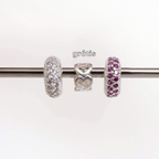 Leve 3 pague 2 - Kit de Berloques em Prata 925 Separador Zircônia Cristal e Rosa Pink e Ganhe Mini Separador Corações