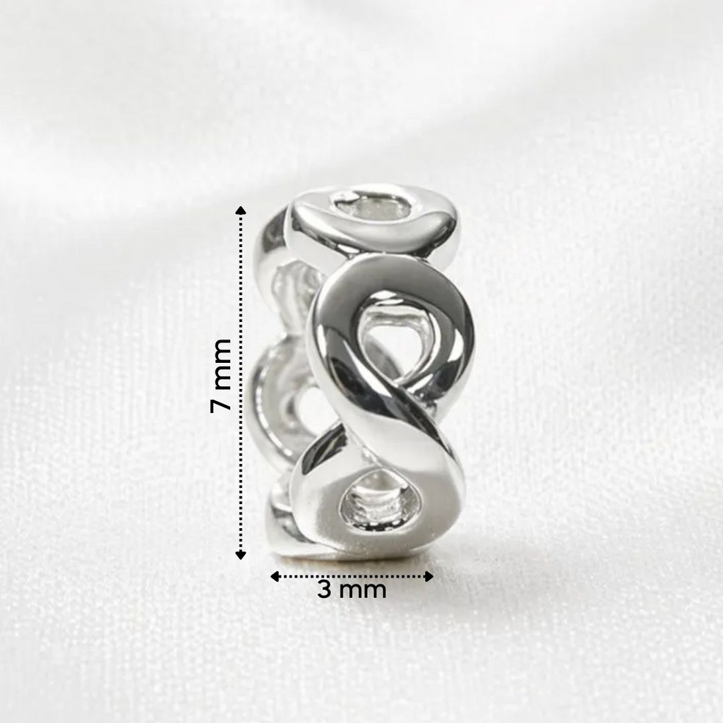 Berloque Mini Separador Símbolo do Infinito Prata 925