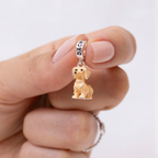 Berloque de Prata 925 Cachorro Dachshund Caramelo