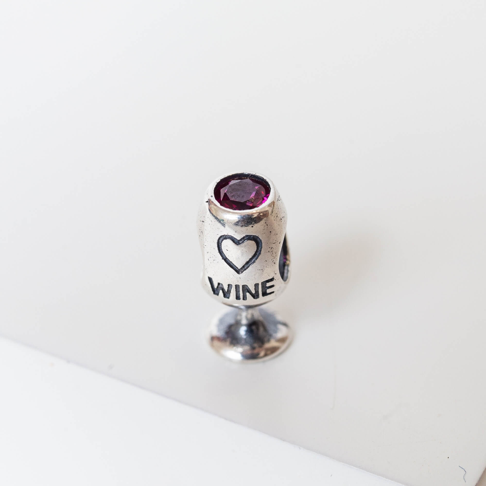 Berloque Taça de Vinho com Zircônia Prata 925