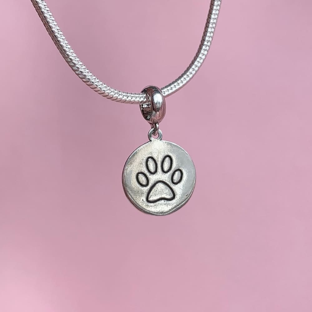 Berloque Medalha Pata de Cachorro Prata 925