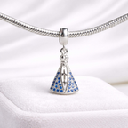 Berloque Nossa Senhora Aparecida Zircônia Azul Prata 925