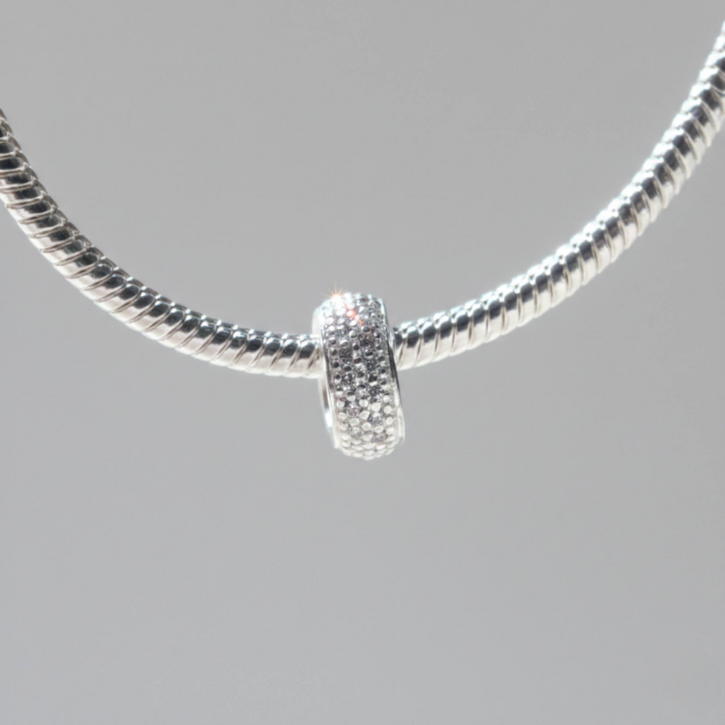 Berloque Separador Zircônia Cristal Prata 925