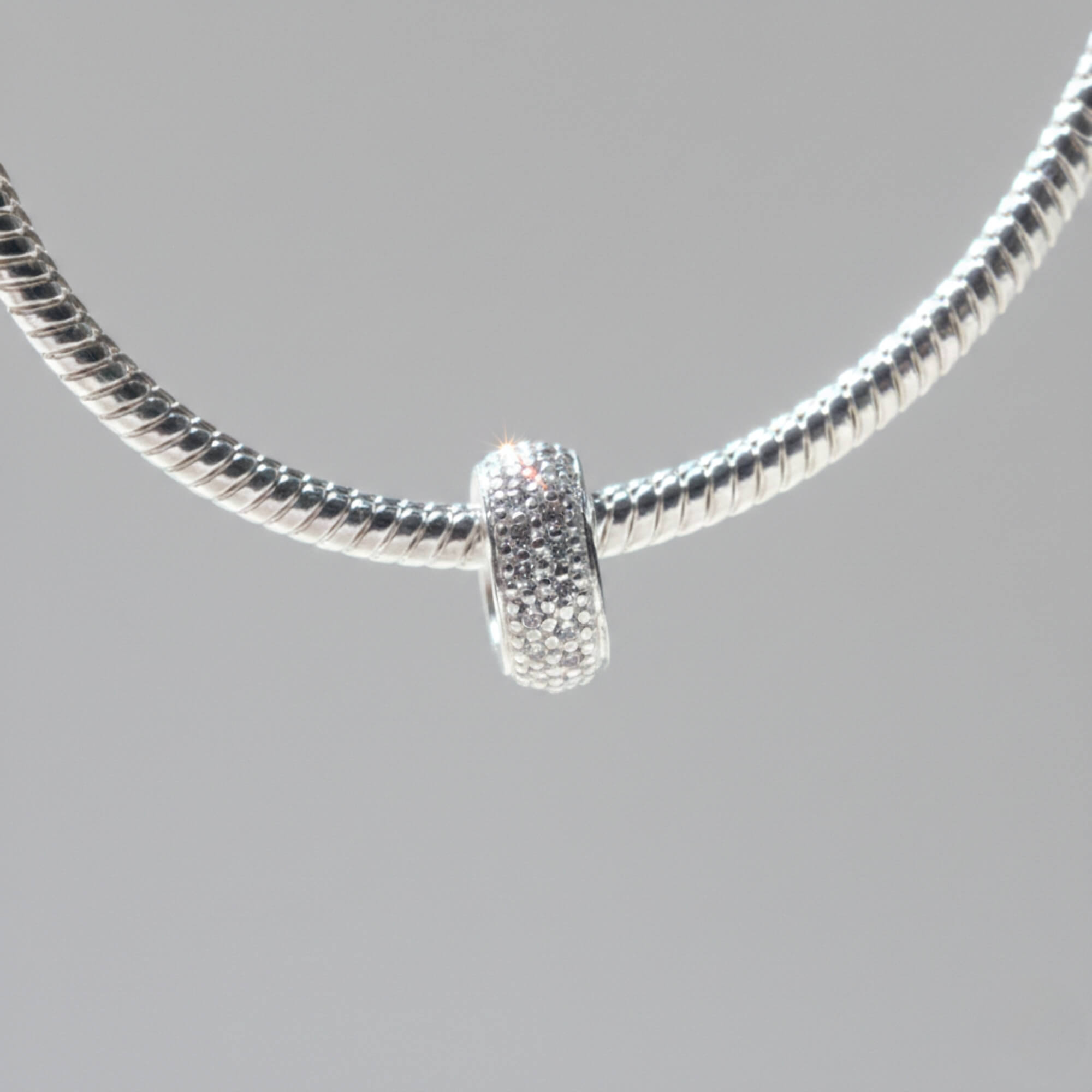Berloque Separador Zircônia Cristal Prata 925
