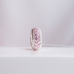 Berloque Separador Zircônia Rosa Bebê Prata 925