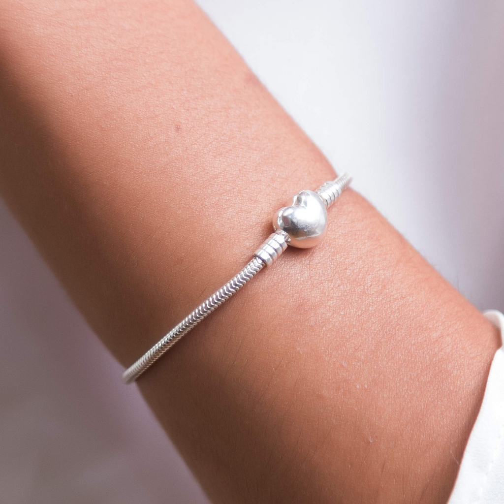 Pulseira de Berloque Coração Prata 925