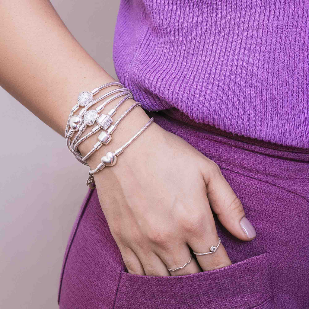 Pulseira de Berloque Coração Prata 925