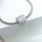 Berloque Coração Zircônia Cristal Prata 925