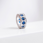 Berloque Mini Separador Zircônia Azul Prata 925