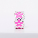 Berloque Mini Separador Flor Rosa Prata 925