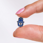Berloque Hamsa Azul Prata 925