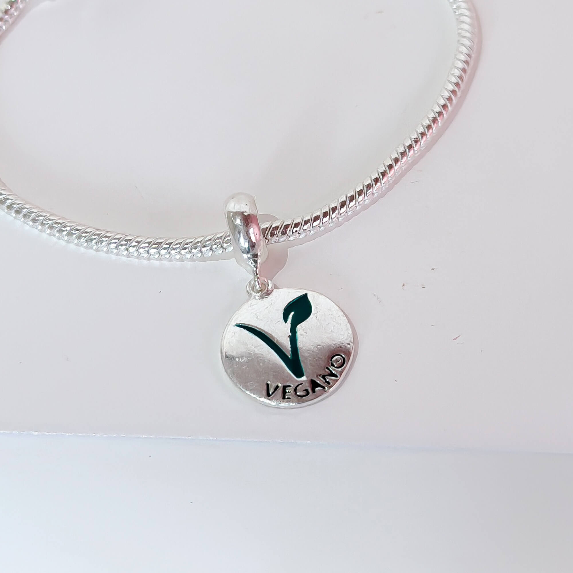 Berloque Medalha Vegano Prata 925