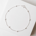 Pulseira Bolinha Diamantada com Bolinhas Prata 925