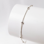 Pulseira Bolinha Diamantada com Bolinhas Prata 925