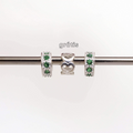 Leve 3 pague 2 - Kit de Berloques em Prata 925 2 unidades Mini Separador Zircônia Verde e Ganhe Mini Separador Corações