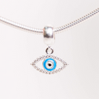 Berloque Olho Grego com Zirconia Prata 925
