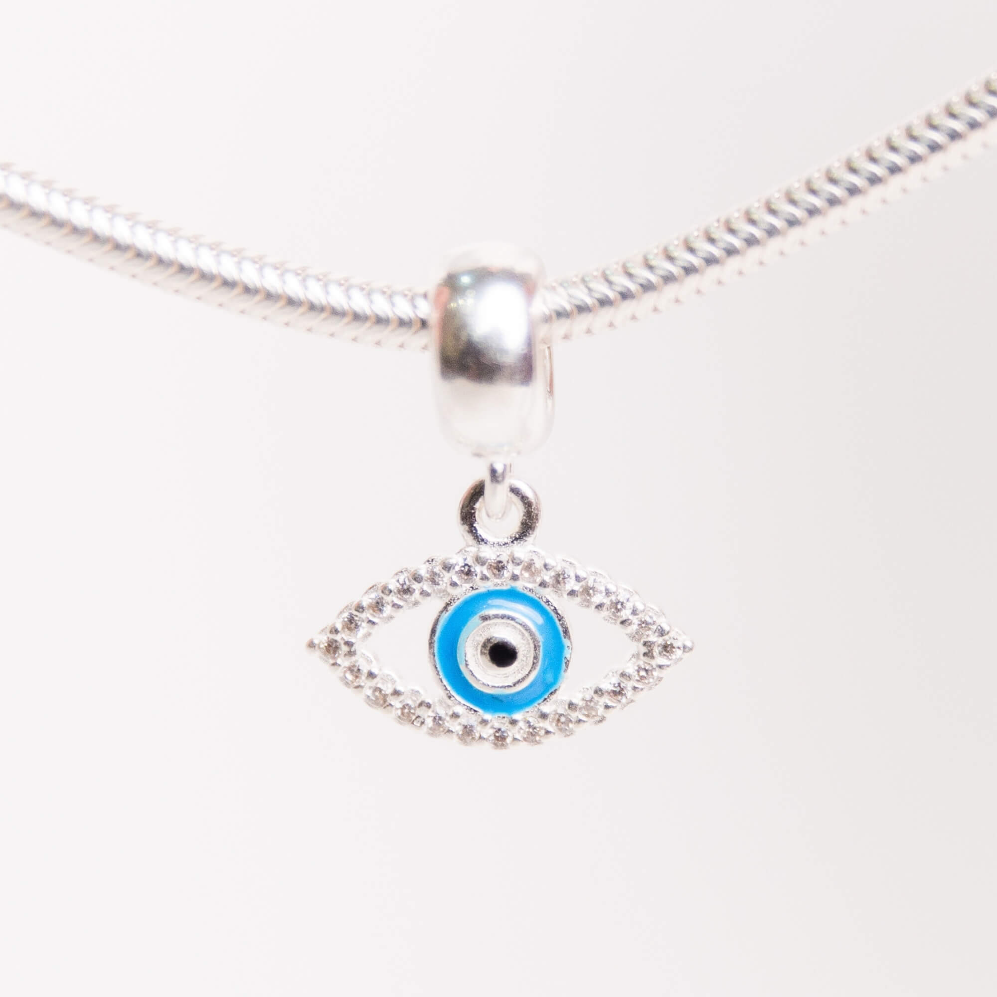 Berloque Olho Grego com Zirconia Prata 925