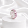 Berloque Separador Zircônia Rosa Bebê Prata 925
