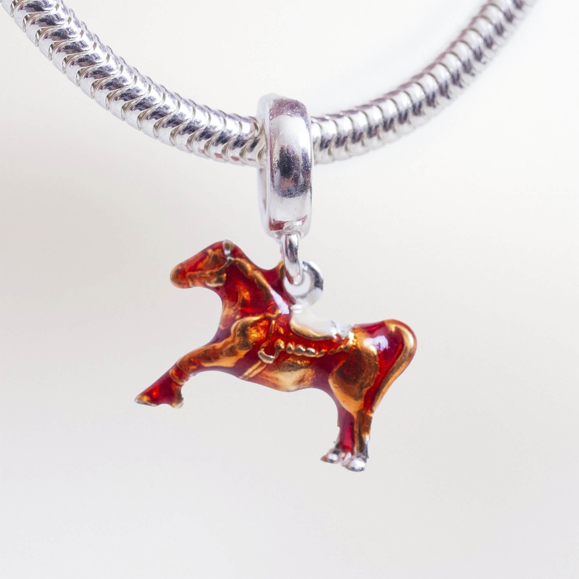 Berloque Cavalo Esmaltado Prata 925