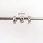 Leve 3 pague 2 - Kit de Berloques em Prata 925 com 2 Unidades do Mini Separador Zirconia Cristal e Ganhe Mini Separador