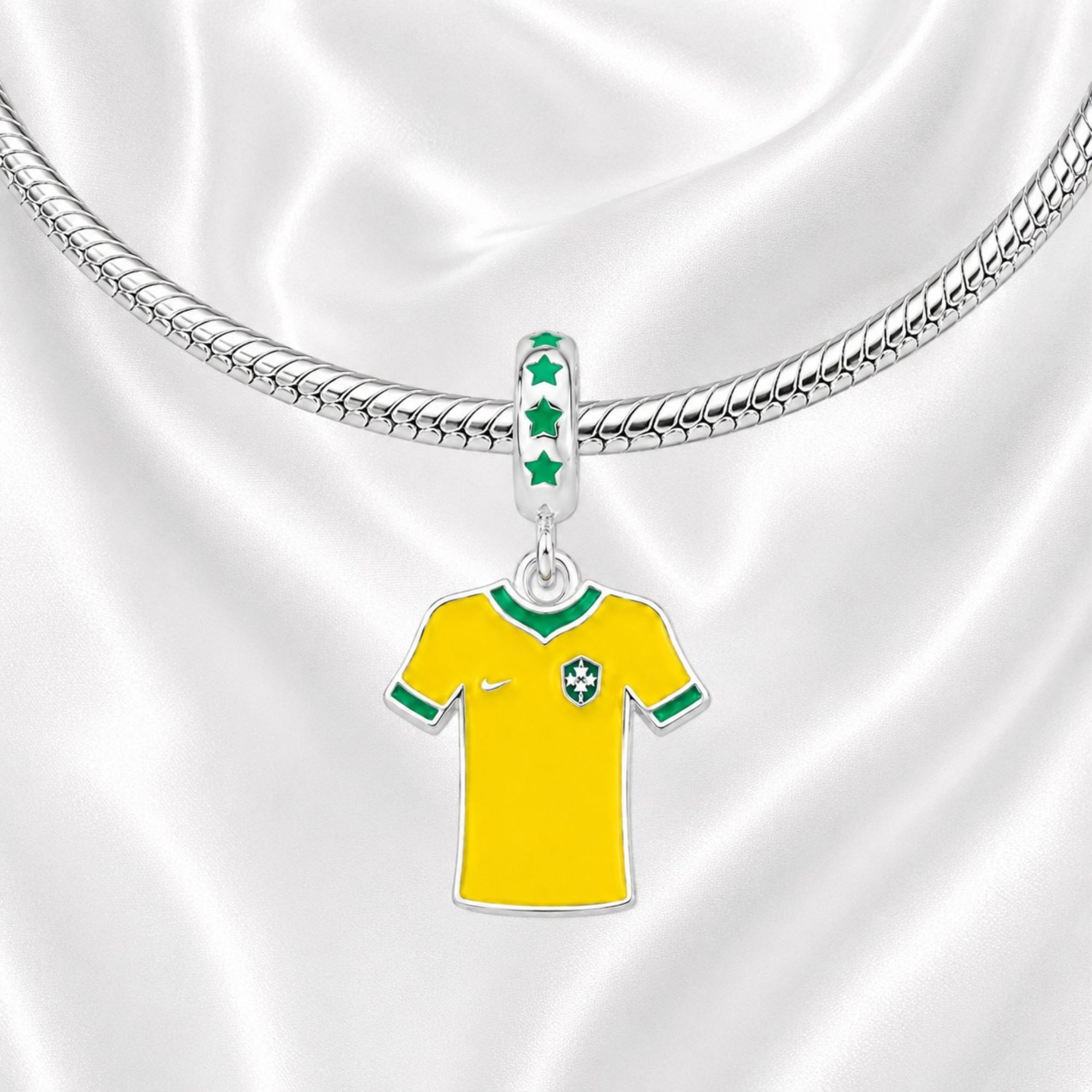 Berloque Camisa 10 Brasil Prata 925