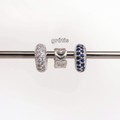 Leve 3 pague 2 - Kit de Berloques em Prata 925 com Separador Zircônia Cristal e Azul e Ganhe Mini Separador Corações