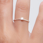 Anel Solitário Com Mini Zircônia Cristal Prata 925