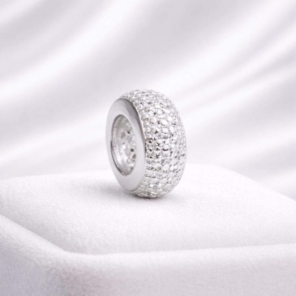 Berloque Separador Zircônia Cristal Prata 925