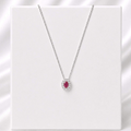 Colar Rosa Pink Com Zircônias Cristais 45 cm Prata 925